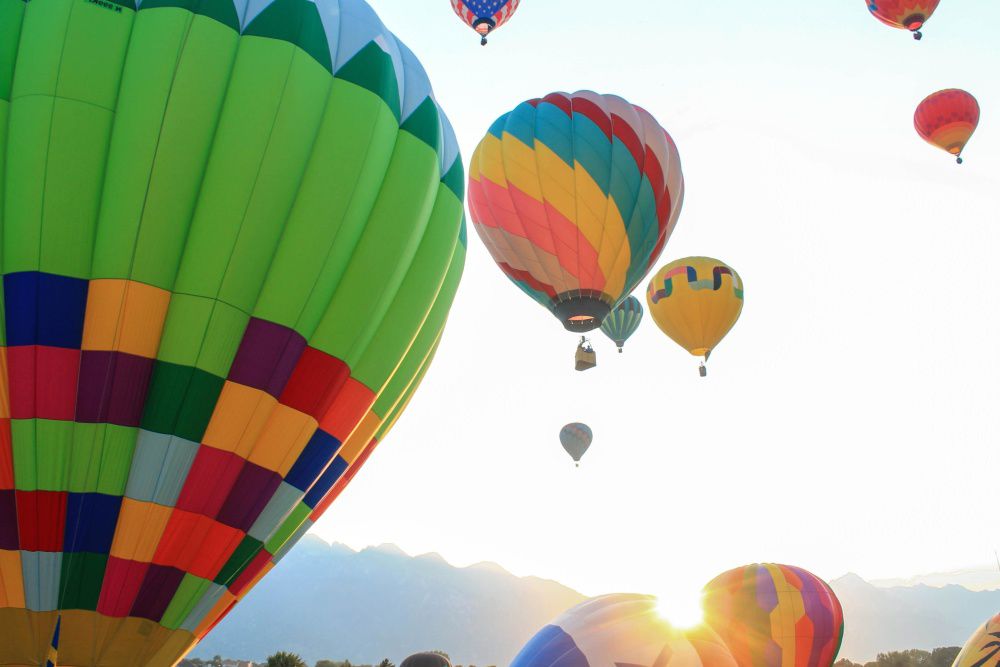 Colourful hot air balloons